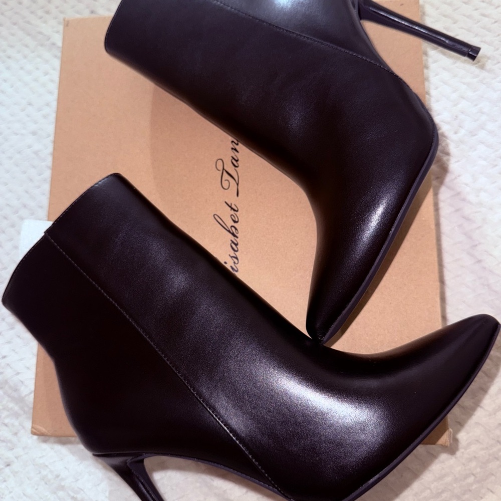 Elegant Black Ankle Boots with Sleek High Heel